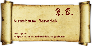 Nussbaum Benedek névjegykártya